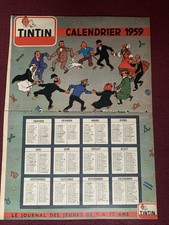 Tintin calendrier 1957 offert par le journal de Hergé trace Aggraphes