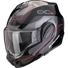 Casque De Moto Pliable M - Scorpion EXO-Tech EVO PRO Commuta Noir-Argent-Rouge