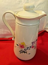 RETRO VTG INTERPUR INSULATED Liquid water THERMOS OFF WHITE PITCHER FLORAL PRINT