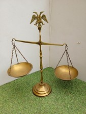 ANCIENNE BALANCE DE JUSTICE TREBUCHET LAITON APOTHICAIRE DECOR AIGLE
