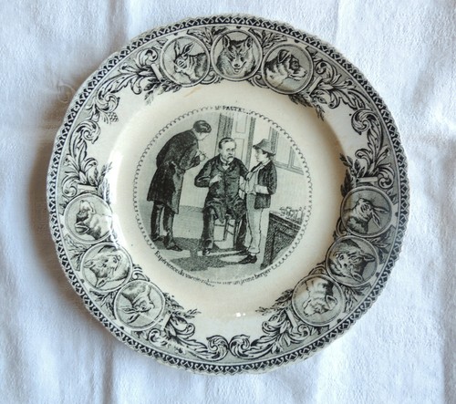Ancienne assiette bordeaux - assiette,