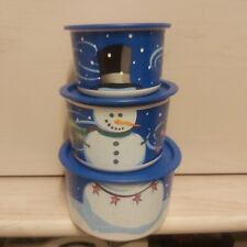 Tupperware lot de 3 boîtes Noël bonhomme de neige collector 3 taille différente 