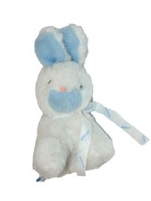 Vintage ancienne peluche Lapin blanc bleu Nounours 25 cm
