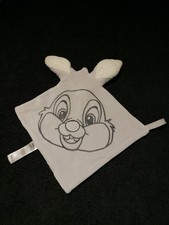 Doudou plat panpan gris oreilles fourrure blanche DISNEY BABY  Etat neuf