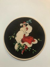 VINTAGE LADY IN RED DRESS AND