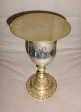ANCIEN CALICE+PATENE/IHS/ARGENT/MILLIEU XIXème/H.23,5cm,DIAM.9,5cm,PATENE 13,8cm