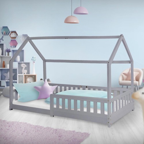 Lit pour enfants gris - clair, en