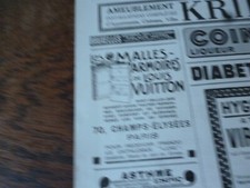 VUITTON malle armoire 273 publicité papier ILLUSTRATION 1922 col