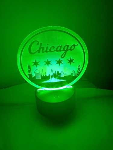 Edge lit tabletop sign - lit,