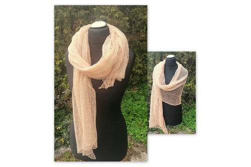 Foulard lin beige - en,