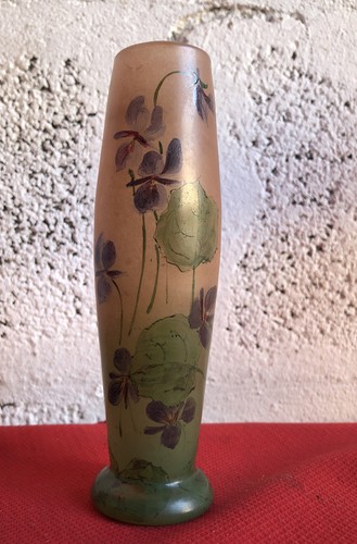 Vase legras verre peint à - peint,