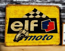 Plaque métal  Huile Elf moto