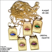 PLAQUÉ OR 18K CRISTAL