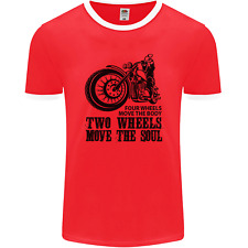 Deux Roues Bougent L'Âme T-Shirt Ringer Moto Biker Pour Hommes FotL