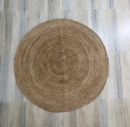 Tapis rond jute tissé à - en,