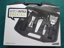 Kit Cocktail Boîte à outils Set de 9 ustensiles de bar Inox et metal Neuf