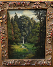 Petit Tableau Ancien Peinture Huile Bois Ecole de Barbizon Fontainebleau XIX 19