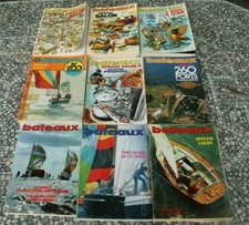 Lot de 9 Revues magazines BATEAUX de années 70 avec des spécial salon