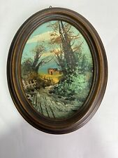 Ovale Peinture Huile Vintag Et