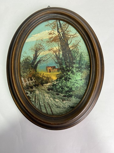 Peinture huile vintage - peinture, à