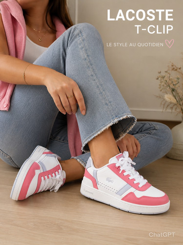 Basket cuir lacoste femme - basket, en