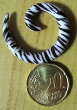 ÉCARTEUR / SPIRALE / EXPANDEUR noir et blanc marbré en ACRYLIQUE - 6 mm - NEUF