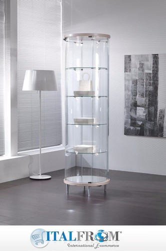 Ronde laqué vitrine armoire - laqué,