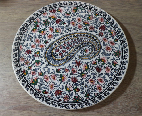 Grand plat faience gien - plat, en