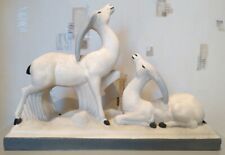 Céramique craquelée "Couple d'Antilopes" par Charles Lemenceau 