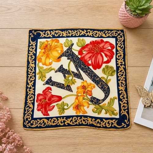 Foulard carré soie vintage - foulard, de