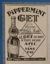 PIPPERMINT GET FRERES REVEL REINE DES CREMES DE MENTHE  publicité advert 1929
