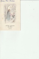AA170 Ancien carte MENU  décor de Première Communion Jean-Claude 25 Mai 1958