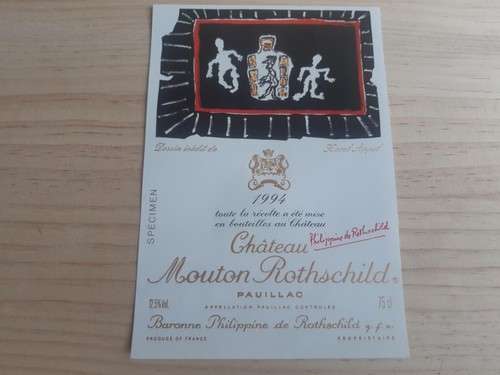 étiquette vin chateau mouton - vin,