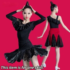 Fille Dentelle Court Danse Jupe Plissé Latin Salsa Rumba Bal Entraînement Mode