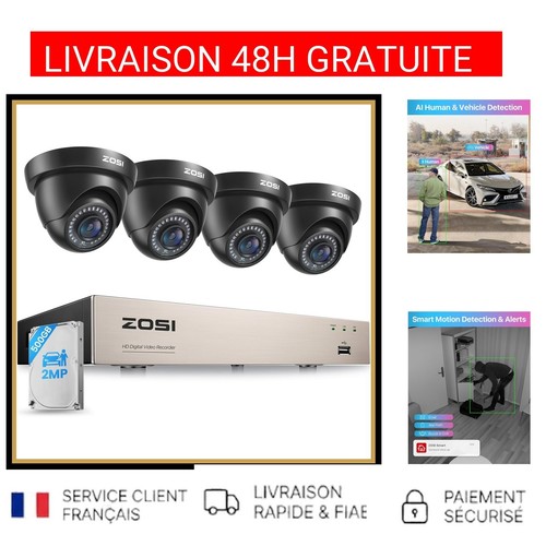 Kit caméra surveillance zosi - caméra,