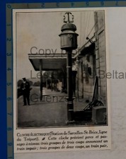 CLOCHE ELECTRIQUE STATION SARCELLES ST BRICE TRAIN  1929 document photo print