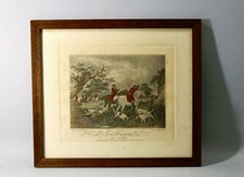  LITHO ANCIENNE encadrée, SIGNEE MORLAND, chevaux, cavaliers, chasse à courre, 