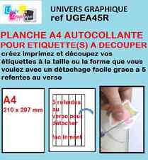 feuille autocollant A4 spécial découpe pour imprimer et découper vos étiquettes