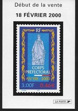 CORPS PREFECTORAL   DOCUMENT DE LA POSTE DEBUT DE VENTE 18 FEVRIER 2000