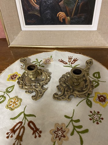 Ancienne paire bougeoirs a - paire,