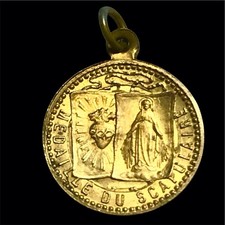 XIXe Médaille du Scapulaire Signé Penin / Poncet Notre Dame Du Bon Conseil