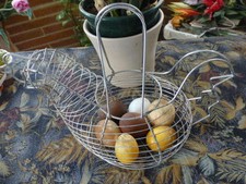 original cuisine déco fer travaillé  poule et  ses  8  oeufs   suspendre, poser 