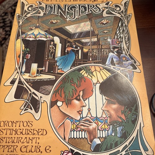Menu vintage 1978 fingers - menu,