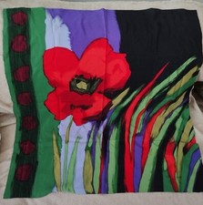 Foulard Carré Soie Loris Azzaro Vintage Roulotté Années 80