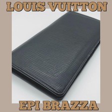 Portefeuille Louis Vuitton Brazza en cuir épi noir monogramme Lv pour homme