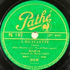Bourvil : A bicyclette / Ma place DISQUE 78 TOURS RPM 10" PATHE PG 197