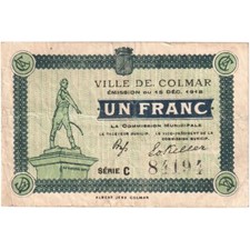 [#196472] France, Colmar, 1 Franc, 1918, EF, Pirot:68-69