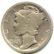 USA one dime argent Mercury