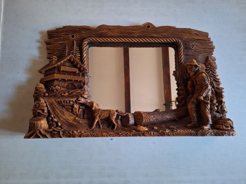 Grand cadre miroir sculpté - grand,