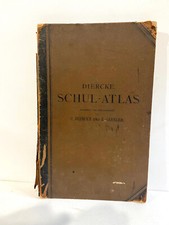 Ancien Livre Diercke Schul Atlas carte du monde et du reich 1897